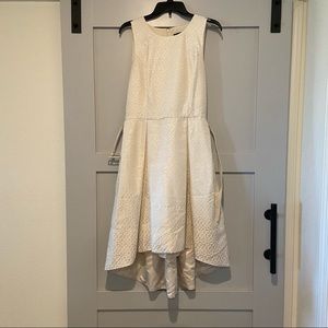 Beautiful sparkle high low circle design dress in tan